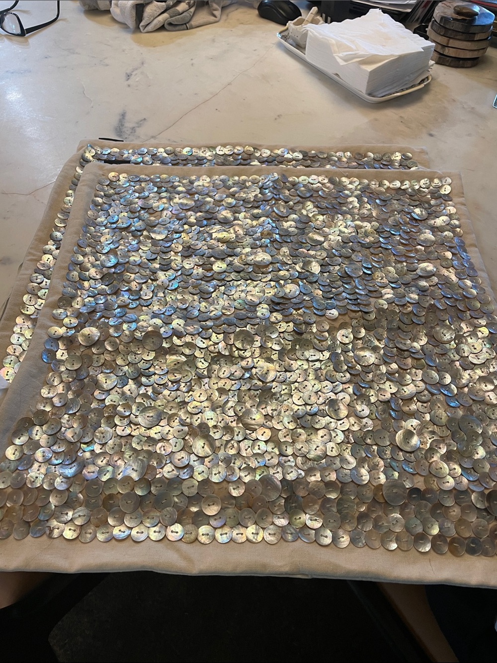 Safavieh Iridescent Shell Sequin Pillow Covers